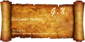 Galamb Noémi névjegykártya